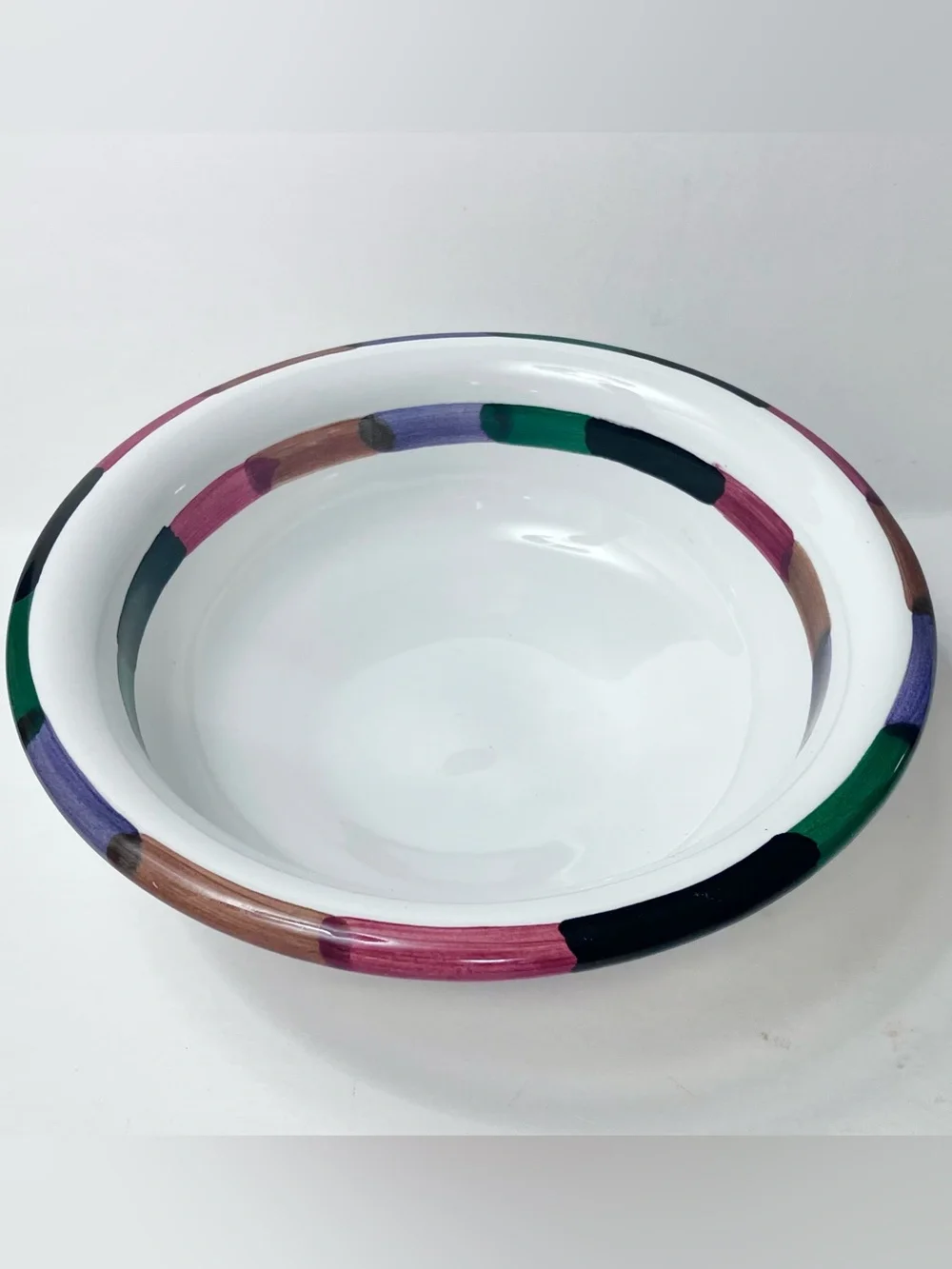 DERUTA CIRCO / 6 Handmade Rim Cereal Bowls / RARE Discontinued ITALIAN MAJOLICA
